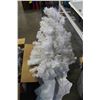 Image 3 : WHITE FLOCKING CHRISTMAS TREE AND BOX OF DECORATIONS