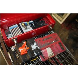 RED TOOL BOX KNIFE SET AND CONTENTS