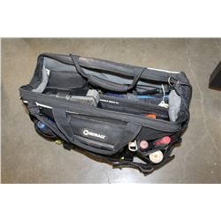 LARGE TOOL BAG AND ASSORTED TOOLS