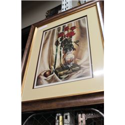 LIMITED EDITION IVORY SATIN AND REDDEST ROSE BY THOMAS