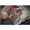 Image 2 : BOX OF TOOLS TRAILER HITCHES AND TOOL BELTS