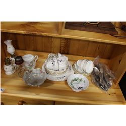 SHELF LOT OF COLLECTIBLE CHINA PIECES