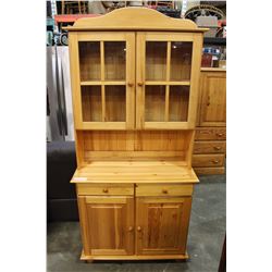 PINE TWO PIECE CHINA CABINET