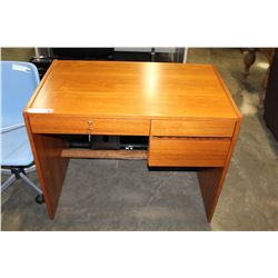 TEAK DESK WITH KEY