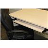 Image 2 : BLACK LEATHER ROLLING OFFICE CHAIR AND COMPUTER DESK