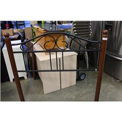 METAL AND WOOD HEADBOARD