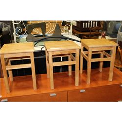 THREE IKEA PINE BENCHES