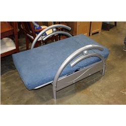 MODERN CHROME ARMCHAIR RECLINES FULLY DOWN