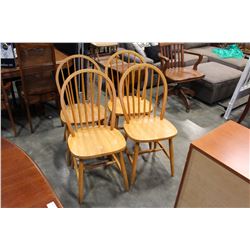 SET OF FOUR MAPLE HOOP BACK DINING CHAIRS