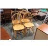 Image 1 : SET OF FOUR MAPLE HOOP BACK DINING CHAIRS