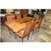 Image 1 : OAK DINING TABLE WITH LEAF AND 6 CHAIRS
