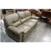 Image 3 : OLIVE LEATHER SOFA AND ARMCHAIR