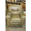 Image 6 : OLIVE LEATHER SOFA AND ARMCHAIR