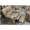Image 8 : OLIVE LEATHER SOFA AND ARMCHAIR