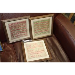 THREE NEEDLEPOINT TESTORS