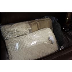 SATIN BEDDING AND THROW PILLOWS