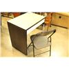 Image 3 : GREEN TOP ESPRESSO DESK AND FOLDING CHAIR