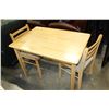 Image 1 : MAPLE DINING TABLE AND TWO CHAIRS