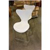 Image 1 : PAIR OF WHITE AND CHROME BARSTOOLS
