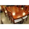 Image 3 : MODERN DINING TABLE WITH LEAF AND EIGHT CHAIRS