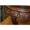 Image 3 : HIGHLY CARVED FRENCH STYLE COFFEE TABLE WITH SHAPED BEVELLED GLASS TOP