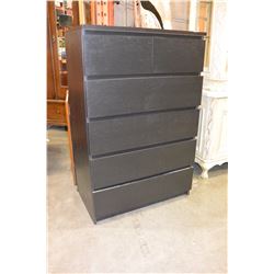 BLACK IKEA 6 DRAWER DRESSER