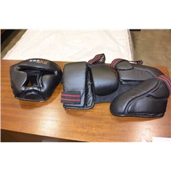 LOT OF DRAKO SPARRING GLOVES AND PADDED MASK ETC.