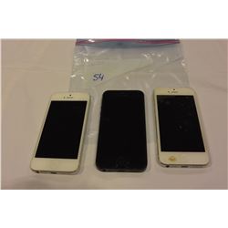 3 APPLE IPHONE 5 WHITE BLACK VIRGIN AND AU SIMS