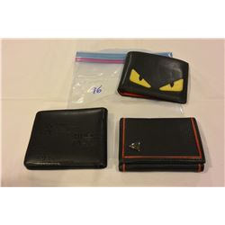 3 MENS DESIGNER LEATHER WALLETS