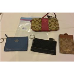 COACH HAND BAG AND 3 CHANGE ID HOLDERS