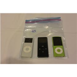2 APPLE IPOD NANOS 2GB AND 8GB AND NANO 4TH GEN GREEN 8GB