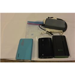 LOT OF 4 PORTABLE POWER BANK CHARGERS