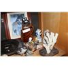 Image 3 : SHEF LOT OF FRAMED HUSKY PICTURE AND MUSICAL FIGURES AND CORAL ETC