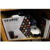 Image 1 : KEURIG B60 COFFEE BREWER AND ELECTRIC COFFEE GRINDER AND PROCTOR SILEX WAFFLE MAKER AND TWO CHRISTMA
