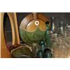 Image 2 : LOT OF VINTAGE INSULATORS GLASS MASON AND JARS AND WOOD AND GLASS DECANTERS