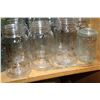 Image 3 : LOT OF VINTAGE INSULATORS GLASS MASON AND JARS AND WOOD AND GLASS DECANTERS