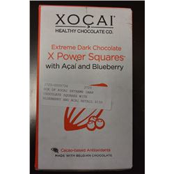 BOX OF XOCAI EXTREME DARK CHOCOLATE SQUARES WITH ACAI AND BLUEBERRY RETAIL $150 AT COSCO