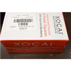 BOX OF XOCAI EXTREME DARK CHOCOLATE SQUARES WITH BLUEBERRY AND ACAI RETAIL $150 AT COSCO