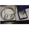 Image 1 : STERLING CHOKER STERLING BANGLE STERLING PINK TOPAZ RING AND EARRINGS