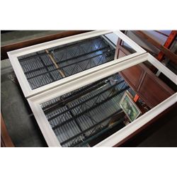TWO LARGE WHITE WALL MIRRORS
