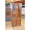 Image 1 : 2 DOOR OAK DISPLAY CABINET