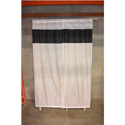 WALL MOUNTED SHELF WITH CURTAINS
