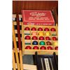 Image 2 : ENGLISH SNOOKER BALLS SCORE KEEP POOL CUES AND BRIDGE
