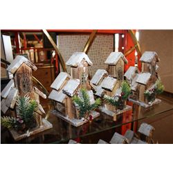 LOT OF FOUR RUSTIC CHRISTMAS CHURCHES