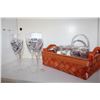 Image 1 : FOUR WINE GLASSES AND WINE AND CHEESE SET