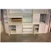 Image 3 : 5 PIECE WHITE DISPLAY CABINETS WITH GLASS DOORS AND CORNER SHELVES