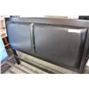 Image 4 : NEW FLOOR MODEL QUEENSIZE MODERN BEDFRAME WITH TWO STORAGE DRAWERS AND LEATHER INSET HEADBOARD, RETA