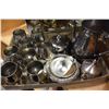 Image 2 : TRAY OF SILVER PLATE AND TRAY OF BRASSWARE