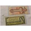 Image 1 : VINTAGE TWENTY DOLLAR BILL AND TWO DOLLAR BILL