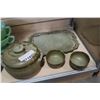 Image 1 : SIGNED POTTERY SOUP TUREEN WITH BOWLS AND TRAY